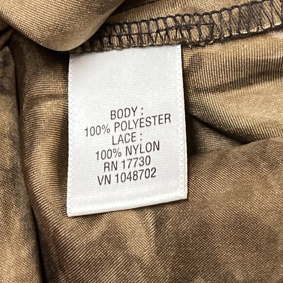 Y2K Xhiliration Top S Brown Satin Babydoll Beaded Fairy‎ Whimsy Hippie Ethereal - Picture 9 of 11